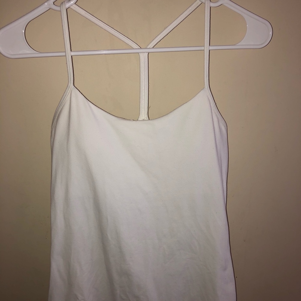 lululemon size 6 white power y tank top. No flaws.